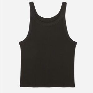 Everlane Black Pima Micro Rib Short Tank